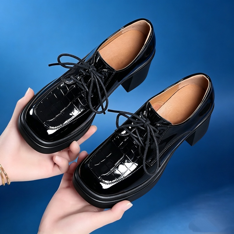 Patent Leather Oxford - 6.5cm 우아하고 편안한 딥 마우스 브라이트