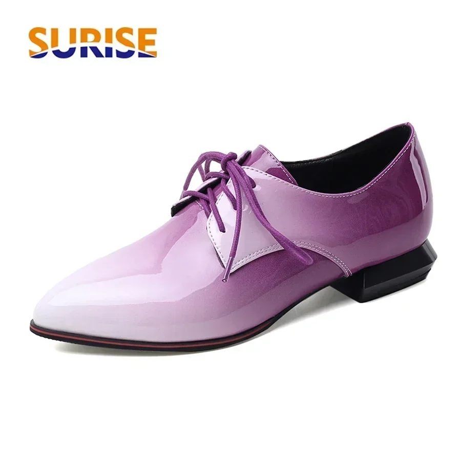 Patent Leather Oxford - 영국 여성 옥스포드 그라디언트 레드 퍼플