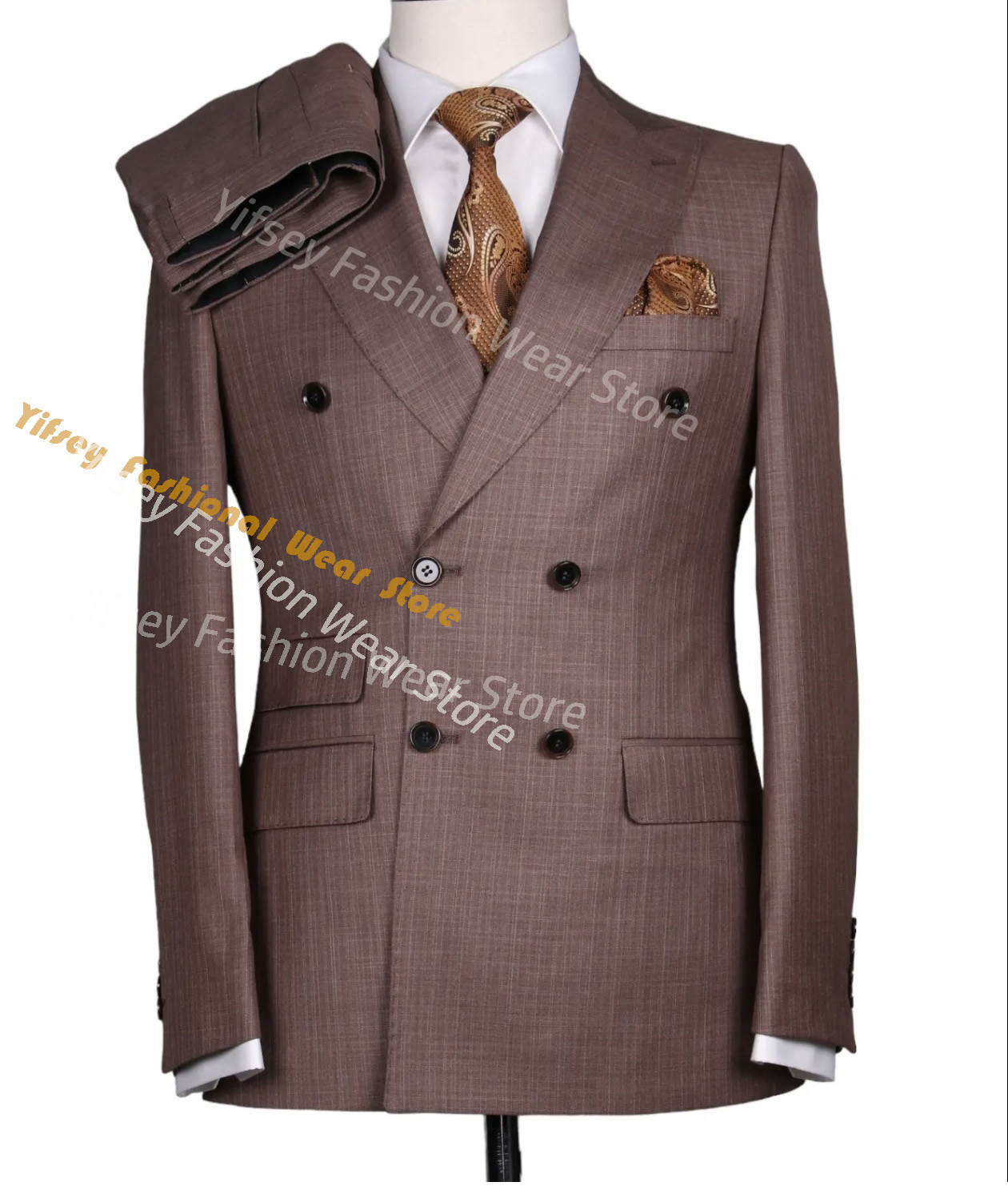 Latest Men Formal Wear - 브라운 여름 남성 정장 세트 코트