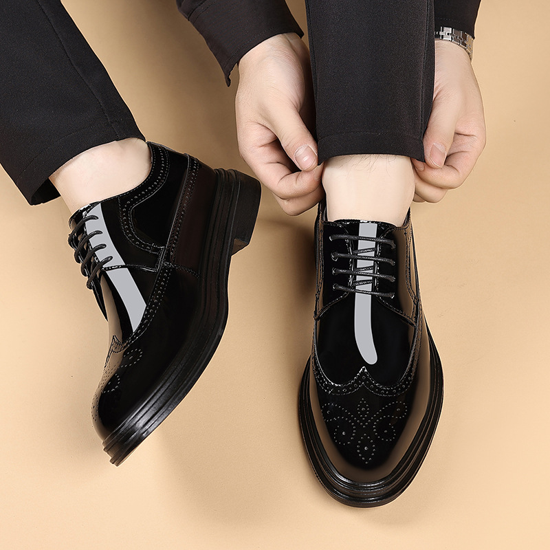 남성용 에나멜 브로그 드레스 슈즈, 레이스업 정장 옥스 - Patent Leather Oxford 리뷰 및 가격