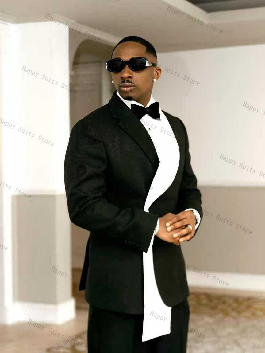 블랙 화이트 남성 정장 세트 2피스 신랑 블레이저+바지 - Formal Wear For Men Black Suit 리뷰 및 가격