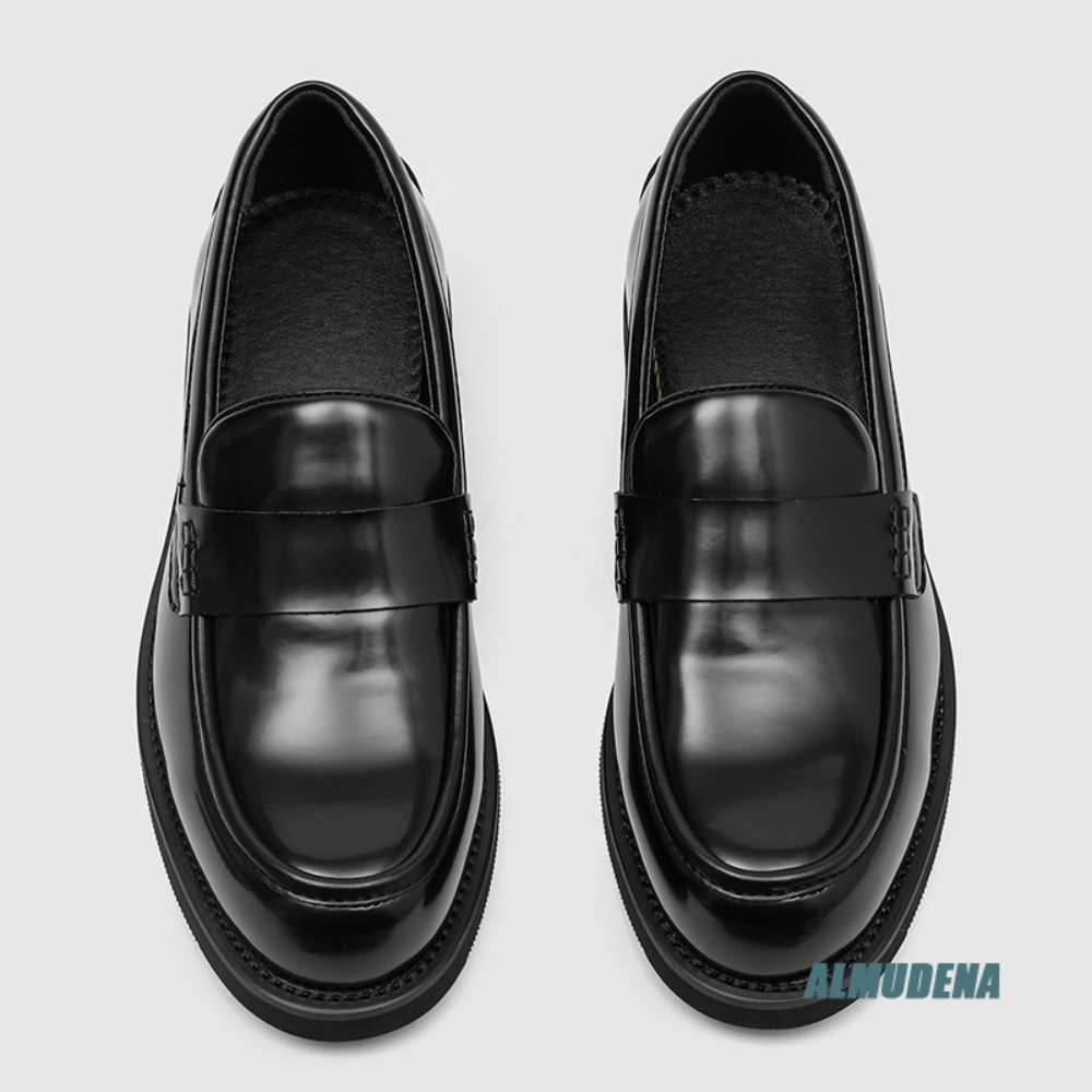 패션 남성용 라운드 토 로퍼 낮은 굽 정장 구두 비즈니 - Men Formal Party Wear Dress 리뷰 및 가격