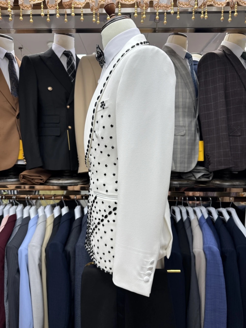화이트 신랑 남성 정장 세트 2피스 블레이저+블랙 팬츠 - Formal Wear For Men Black Suit 리뷰 및 가격