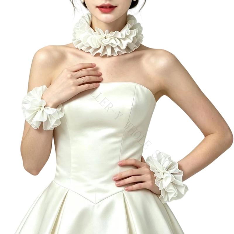 R7UF 정장 프릴 칼라와 손목 액세서리 성인용 세트, - Men Formal Wear Look 리뷰 및 가격