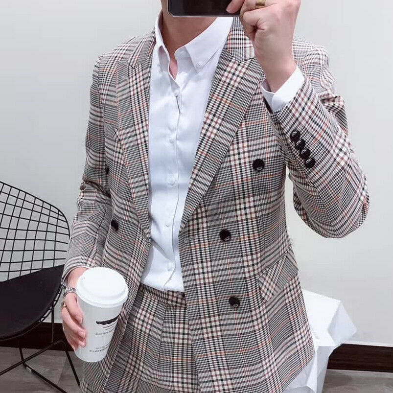 최신 새 스타일 흡연 격자 무늬 남성 정장 더블 브레스 - Latest Men Formal Wear 리뷰 및 가격