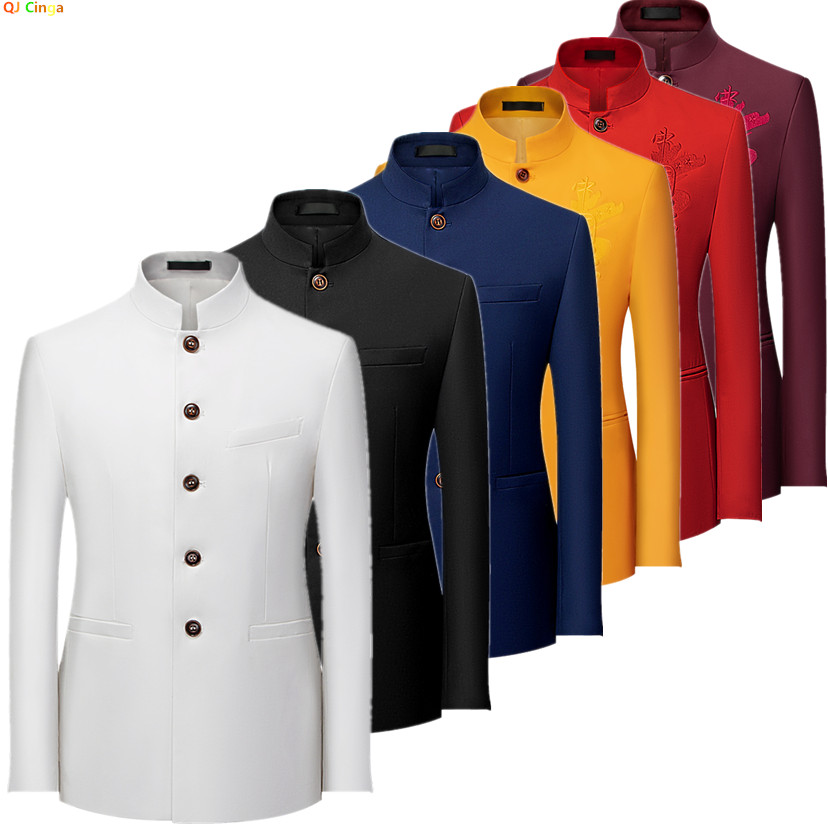 2026 남성용 중국 스타일 긴팔 정장 재킷 한국형 포 - Formal Wear For Men Black Suit 리뷰 및 가격