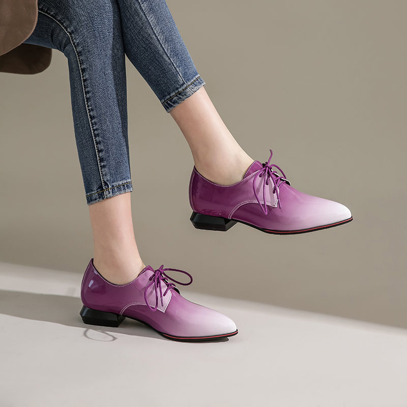 영국 여성 옥스포드 그라디언트 레드 퍼플 특허 가죽 플 - Patent Leather Oxford 리뷰 및 가격
