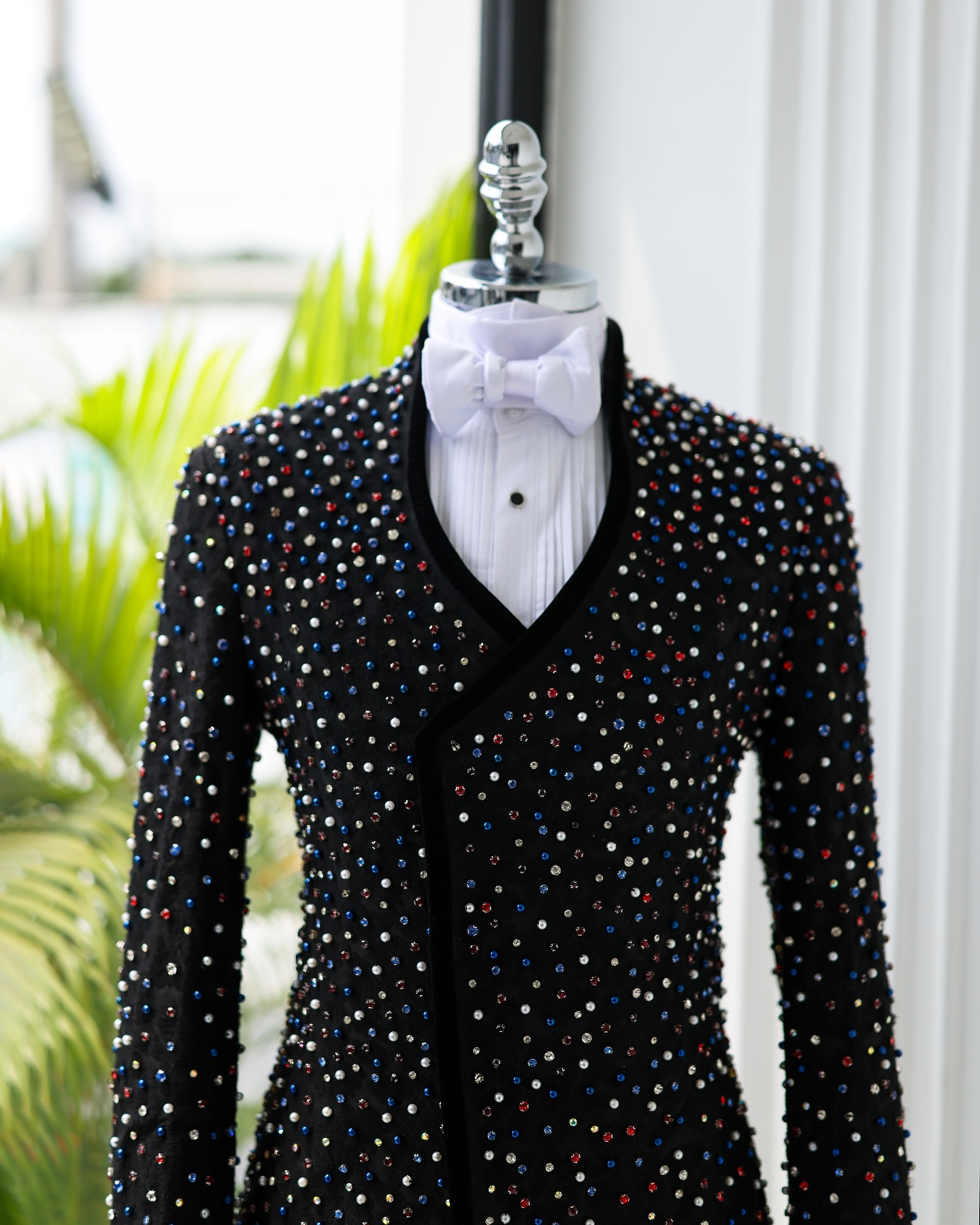 화려한 크리스탈 남성 정장 세트 2피스 블레이저+바지  - Men Formal Wear Modern 리뷰 및 가격