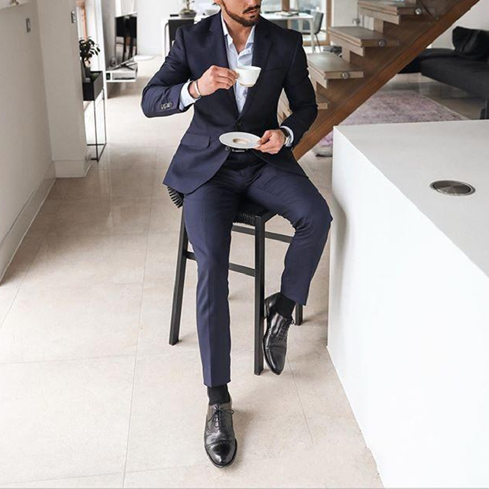 네이비 블루 2피스 남성 턱시도 정장, 신랑 들러리,  - Latest Men Formal Wear 리뷰 및 가격