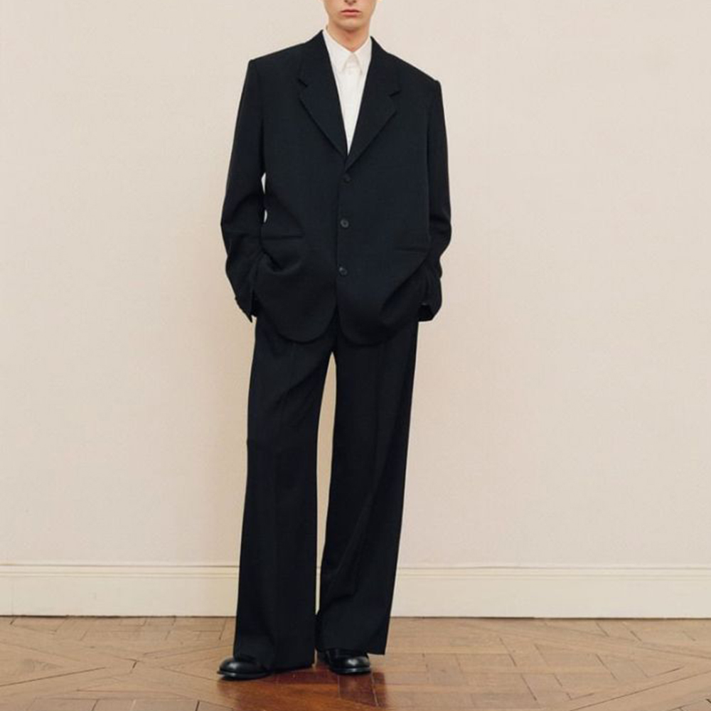남성용 블랙 오버사이즈 수트 세트 싱글 브레스티드 패션 - Formal Wear For Men Black Suit 리뷰 및 가격