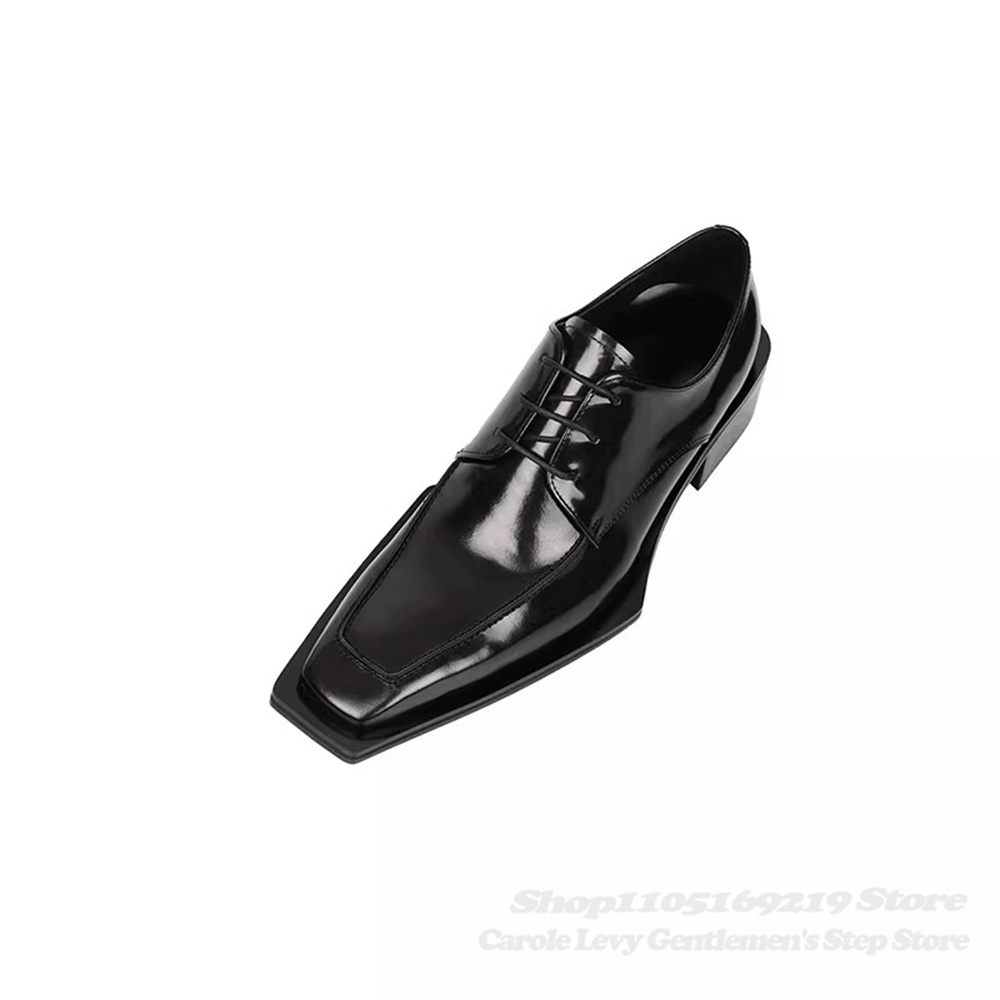 블랙 에나멜 가죽 남성용 4cm 굽 영국 스타일 출퇴근 - Patent Leather Oxford 리뷰 및 가격