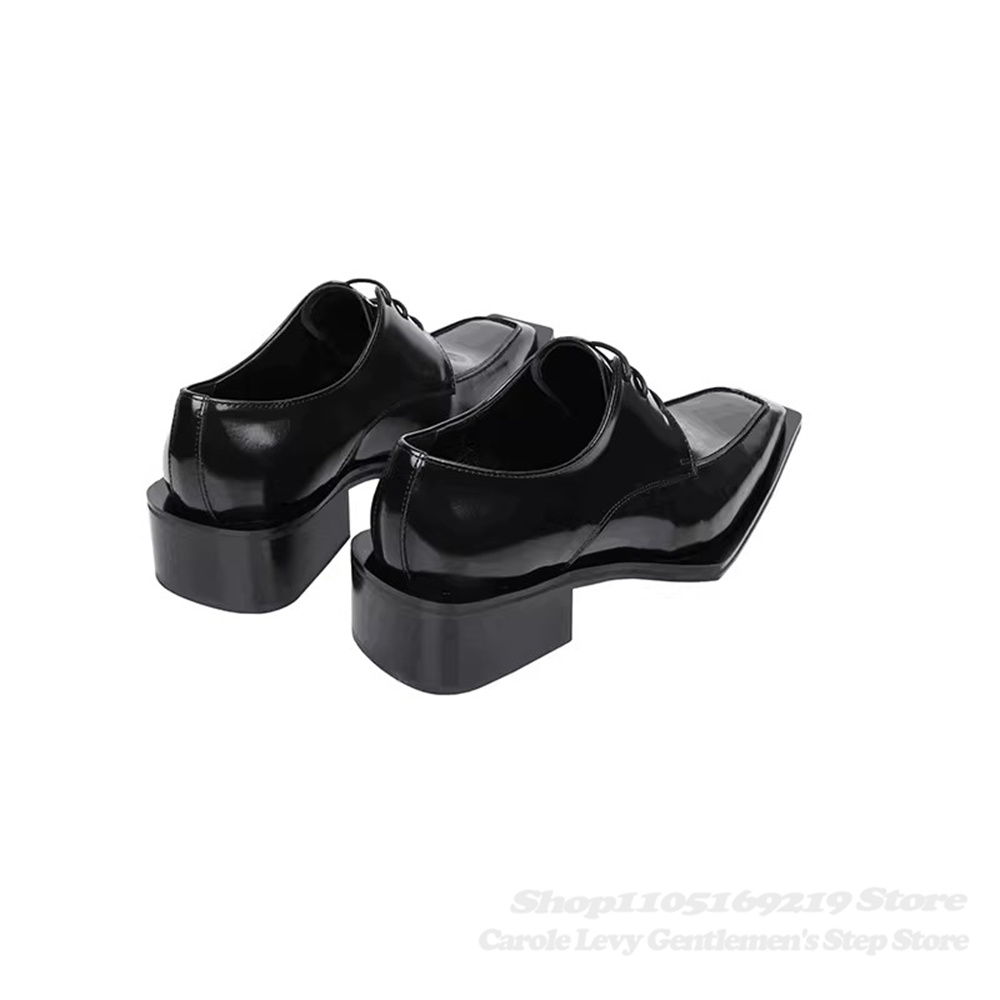 블랙 에나멜 가죽 남성용 4cm 굽 영국 스타일 출퇴근 - Patent Leather Oxford 리뷰 및 가격