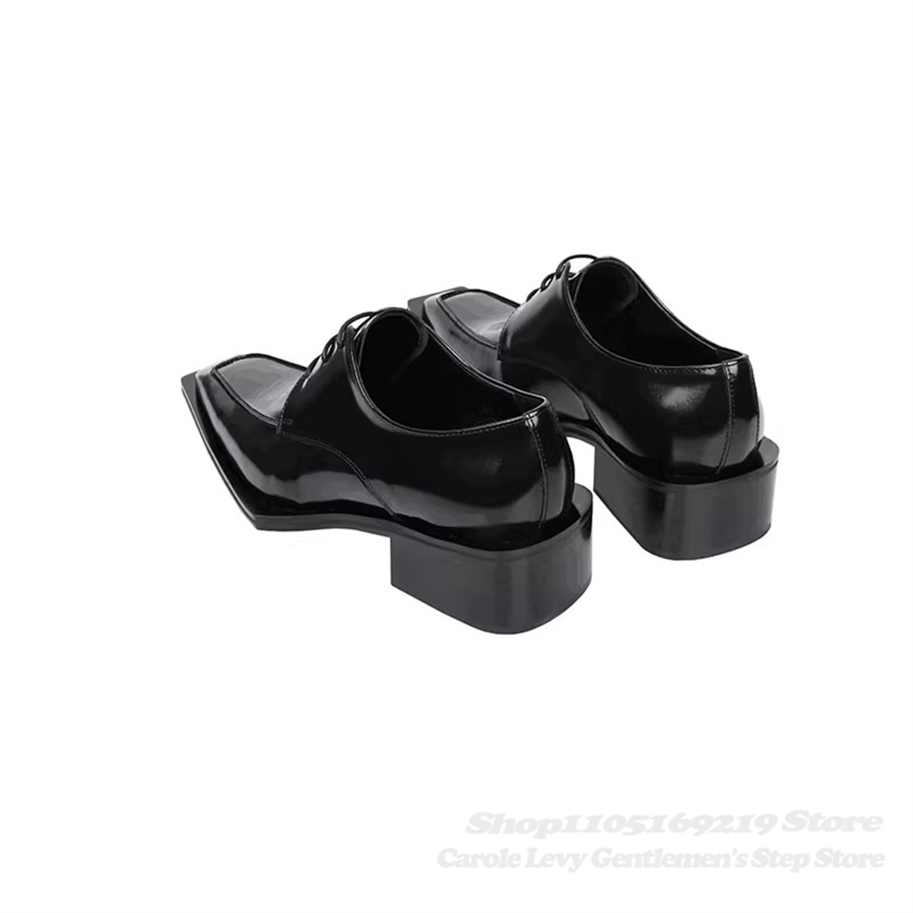 블랙 에나멜 가죽 남성용 4cm 굽 영국 스타일 출퇴근 - Patent Leather Oxford 리뷰 및 가격